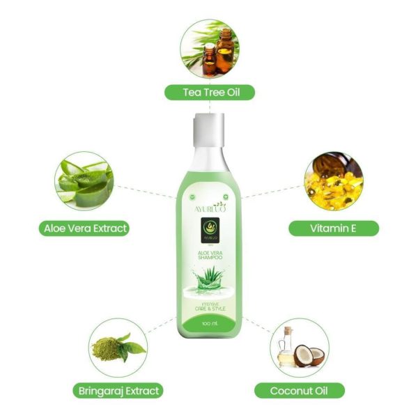 Ayurluq Aloe Vera Shampoo For Smooth & Silky Hair Dandruff Cleaner 100 ml - Image 3