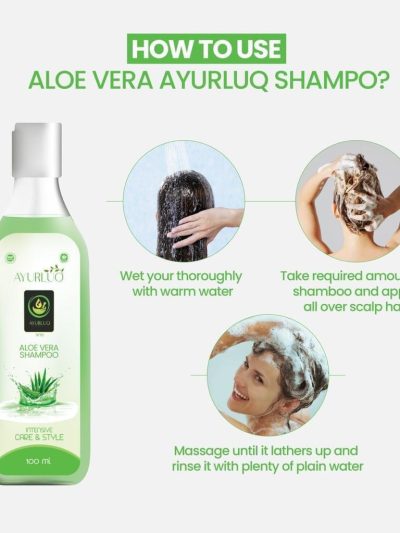Ayurluq Aloe Vera Shampoo For Smooth & Silky Hair Dandruff Cleaner 100 ml