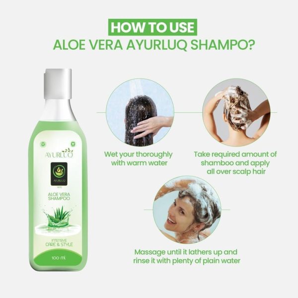Ayurluq Aloe Vera Shampoo For Smooth & Silky Hair Dandruff Cleaner 100 ml - Image 2